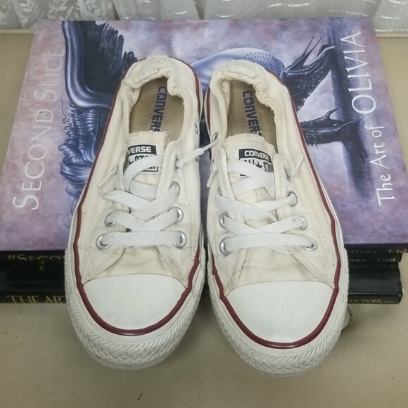 White Converse All-Star Chuck Taylor Low-top Classic Tennis Shoes Woman's Sz7 - Picture 3 of 8